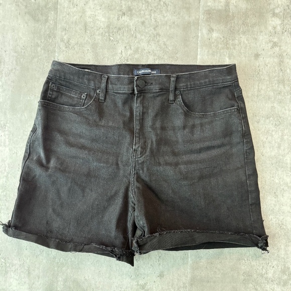 Calvin Klein Jeans Pants - Calvin Klein Jeans High Rise Cuffed Denim Shorts  Size 14 Graphite Black Wash